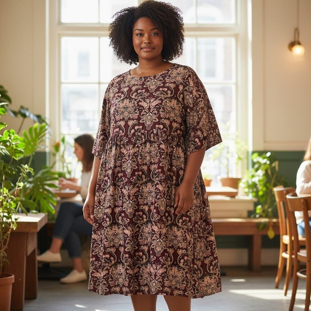 Dainty Jewells Floral Paisely Dress size XXXL